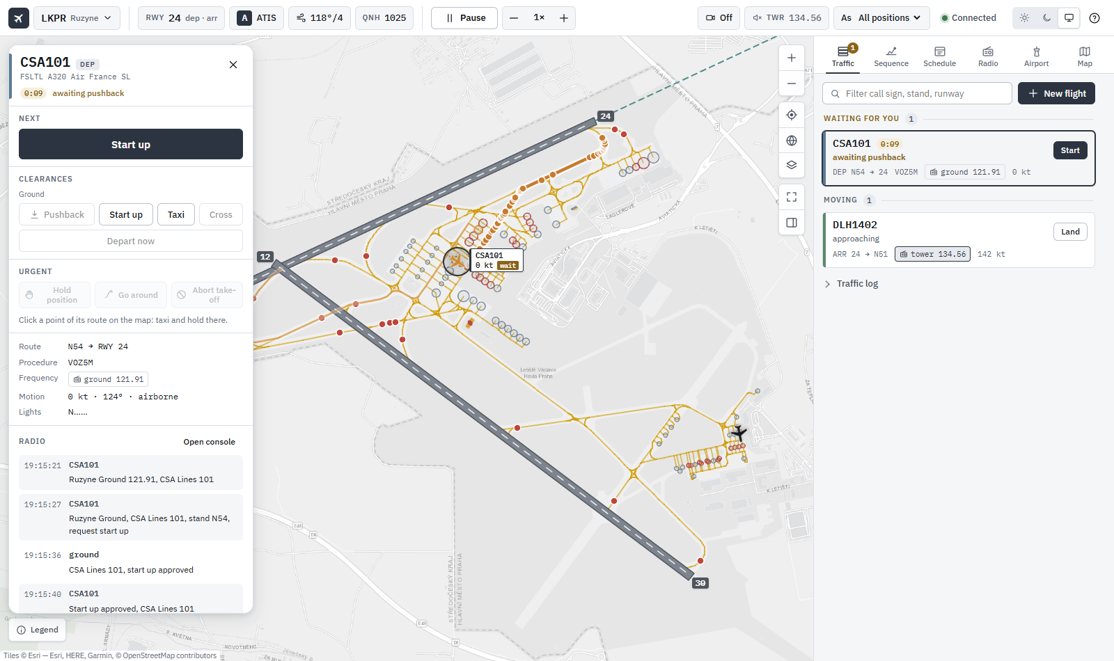 The airport map at LKPR
